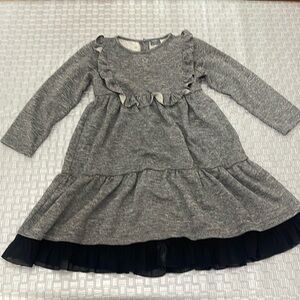 TOCOTO girls Heather gray long sleeve dress size 10 years